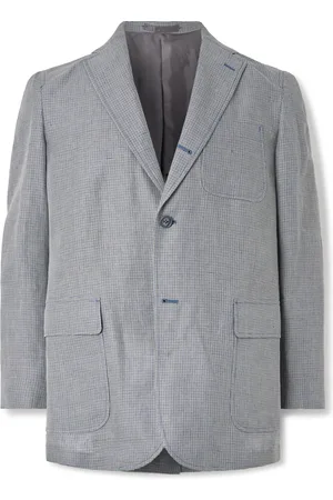 Beams 3B Checked Linen-Blend Suit Jacket - Men - - S