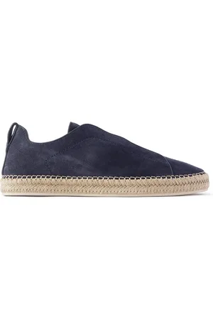 Ermenegildo Zegna Triple Stitch™ Leather-Trimmed Suede Slip-On Sneakers - Men - - UK 11