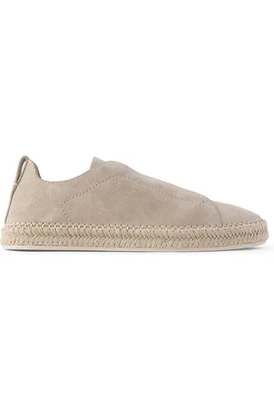 Ermenegildo Zegna Triple Stitch™ Leather-Trimmed Suede Slip-On Sneakers - Men - - UK 8