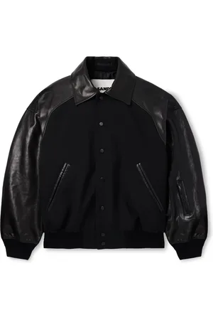Jil Sander Oversized Leather-Trimmed Wool Varsity Jacket - Men - - IT 50