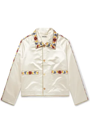 BODE Candyfloss Embroidered Voile-Trimmed Satin Track Jacket - Men - - M