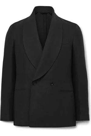 DE PETRILLO Cantone Shawl-Collar Double-Breasted Linen Tuxedo Jacket - Men - - IT 46