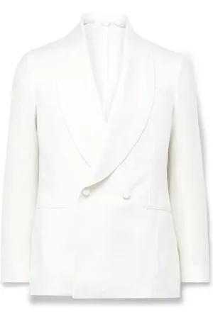 DE PETRILLO Cantone Shawl-Collar Double-Breasted Linen Tuxedo Jacket - Men - - IT 50