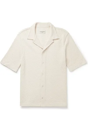 OFFICINE GENERALE Kai Camp-Collar Pointelle-Knit Cotton Shirt - Men - - S
