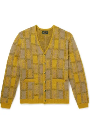 Beams Brushed Checked Jacquard Cardigan - Men - - M