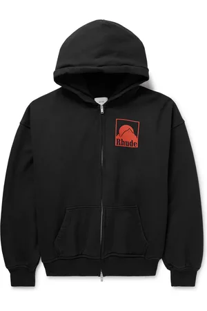 Rhude Moonlight Badge Logo-Print Cotton-Jersey Zip-Up Hoodie - Men - - XXL