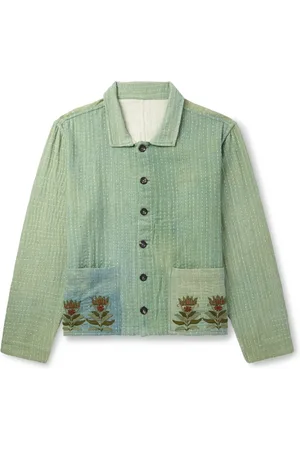 Kartik Research Embroidered Kantha Cotton-Gauze Chore Jacket - Men - - S