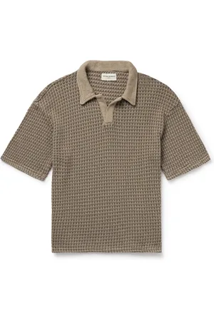 OFFICINE GENERALE Pele Jacquard-Knit Cotton Polo Shirt - Men - - S