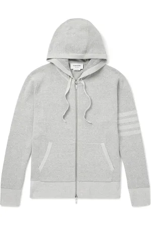 Thom Browne Striped Textured Linen and Cotton-Blend Zip-Up Hoodie - Men - - 3