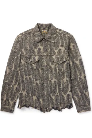 KAPITAL Magpie Distressed Denim-Jacquard Jacket - Men - - 2