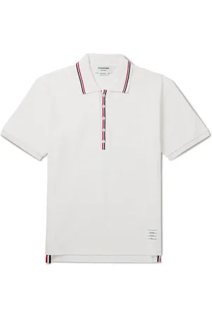 Thom Browne Logo-Appliquéd Striped Waffle-Knit Cotton Polo Shirt - Men - - 4