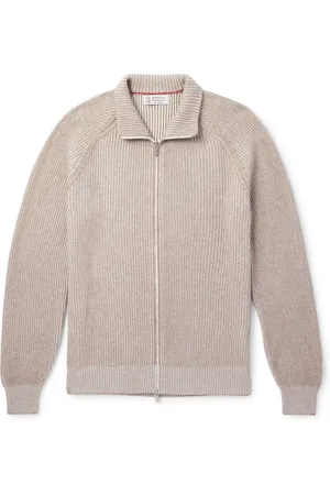 Brunello Cucinelli Slim-Fit Ribbed Cashmere Zip-Up Cardigan - Men - - IT 50