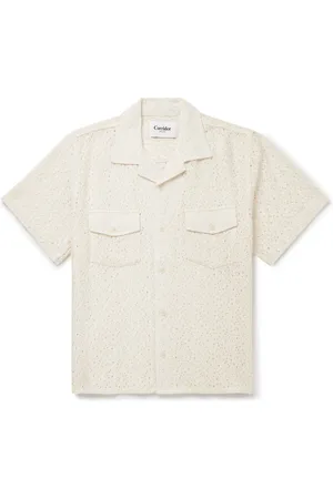 Corridor Camp-Collar Cotton and Nylon-Blend Lace Shirt - Men - - L