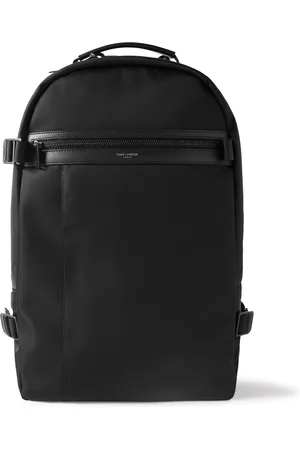 Saint Laurent City Trekking Leather-Trimmed Shell Backpack - Men