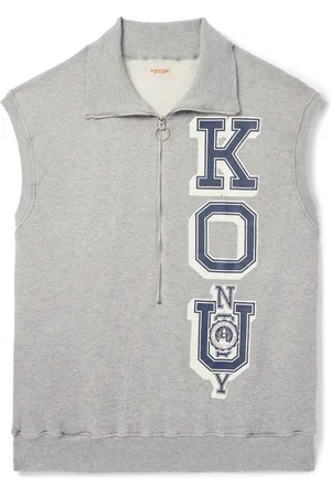 KAPITAL KO.U Printed Cotton-Jersey Half-Zip Gilet - Men - - 1