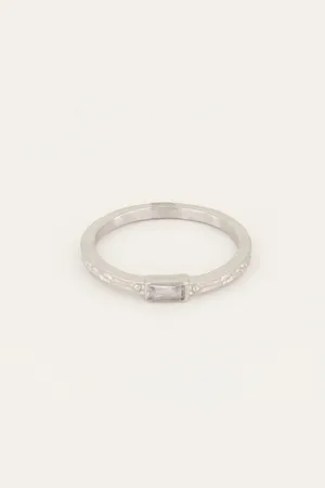 My Jewellery Vintage ring transparante rechthoek&structuur