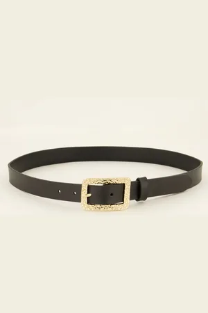 My Jewellery Zwarte riem met goudkleurige chique gesp