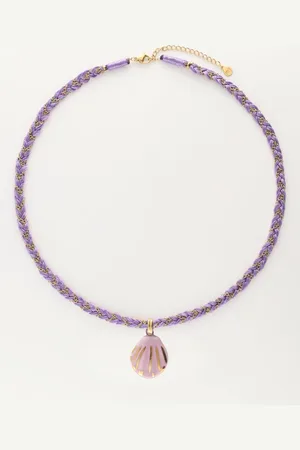My Jewellery Art gevlochten koord ketting met schelp