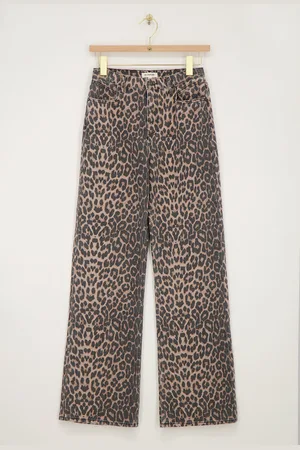 My Jewellery Denim jeans met panterprint
