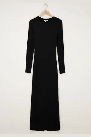 My Jewellery Zwarte maxi jurk met structuur&split