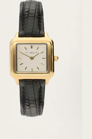 My Jewellery Vierkant horloge met zwart leren bandje