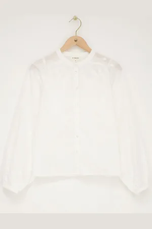My Jewellery Witte blouse met 3D bloemen