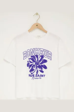 My Jewellery T-shirt met blauwe"Bonheur"