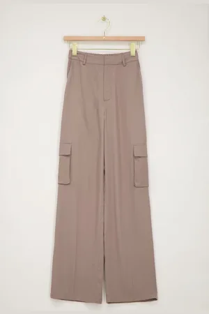 My Jewellery Cargo wide leg met satijnen look