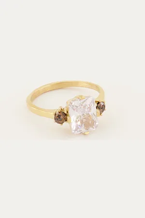 My Jewellery Vintage statement ring transparant kristal