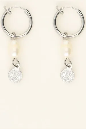 My Jewellery Clip oorbellen zoetwaterparel en munt