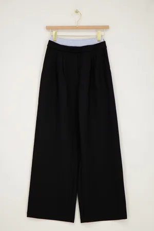 My Jewellery Zwarte wijde broek met boxer waistband