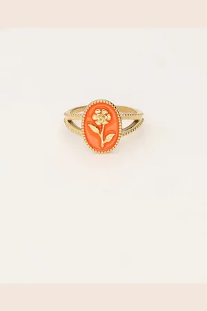 My Jewellery Art statement ring met bloem