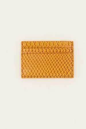 My Jewellery Okergele pasjeshouder met croco design