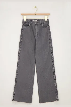 My Jewellery Grijze jeans met vlecht detail