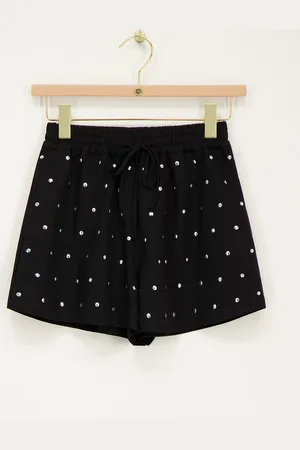 My Jewellery Zwarte short met zilverkleurige studs