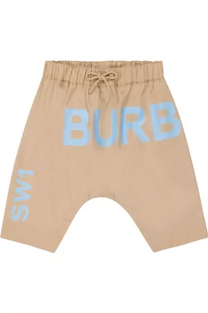 Burberry Baby Horseferry logo cotton twill shorts