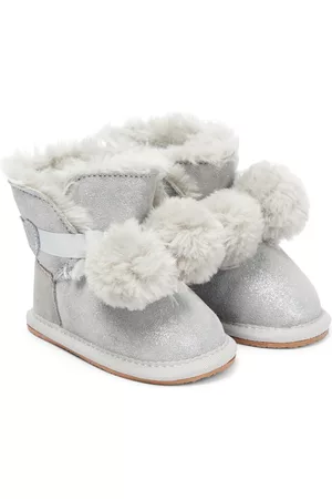 MONNALISA Baby faux fur-lined suede boots