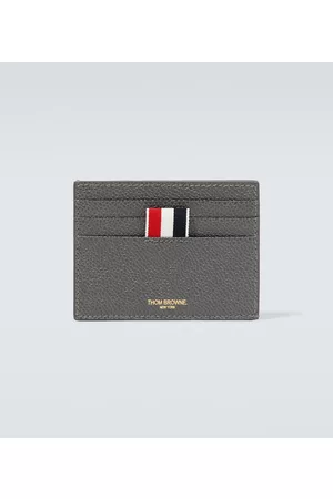 Thom Browne Tricolor tab leather card holder