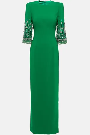 Jenny Packham Bergman embellished crÃªpe gown