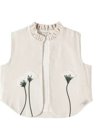 Donsje Sugy ruffled appliquÃ© linen vest