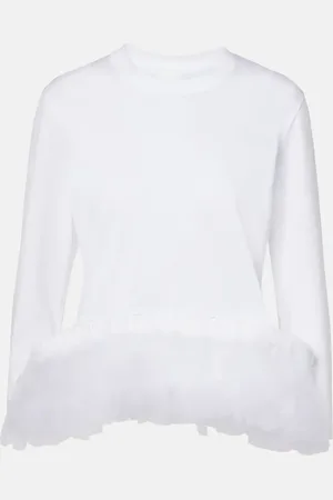NOIR KEI NINOMIYA Tulle-trimmed cotton jersey top