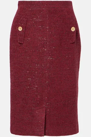 Alessandra Rich Sequined tweed pencil skirt