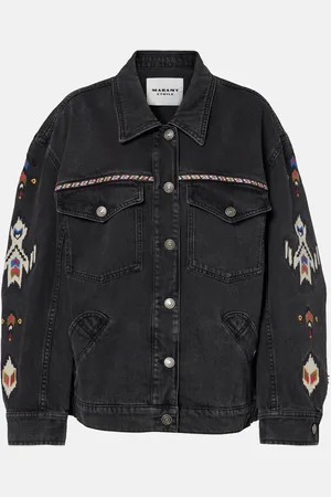 Marant Etoile Manona embroidered denim jacket