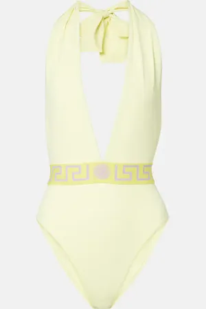 VERSACE Greca halterneck swimsuit
