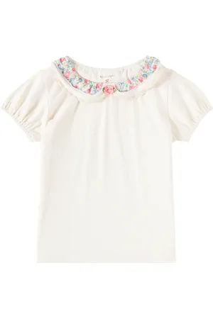 Konges Sløjd Pami lace-trimmed cotton jersey top