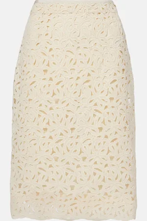 Moncler Floral cotton jersey pencil skirt