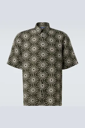 Frescobol Carioca Castro printed linen bowling shirt
