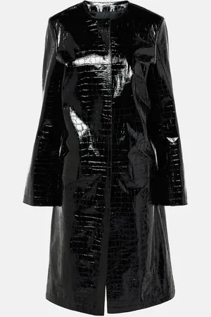 Totême Croc-effect embossed leather coat