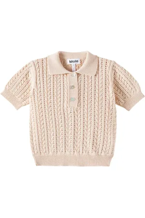 Molo Gretel cable-knit cotton polo shirt