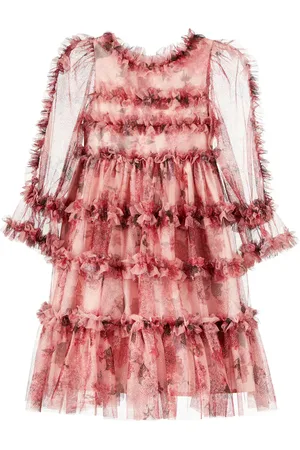 PATACHOU Ruffled floral tulle dress